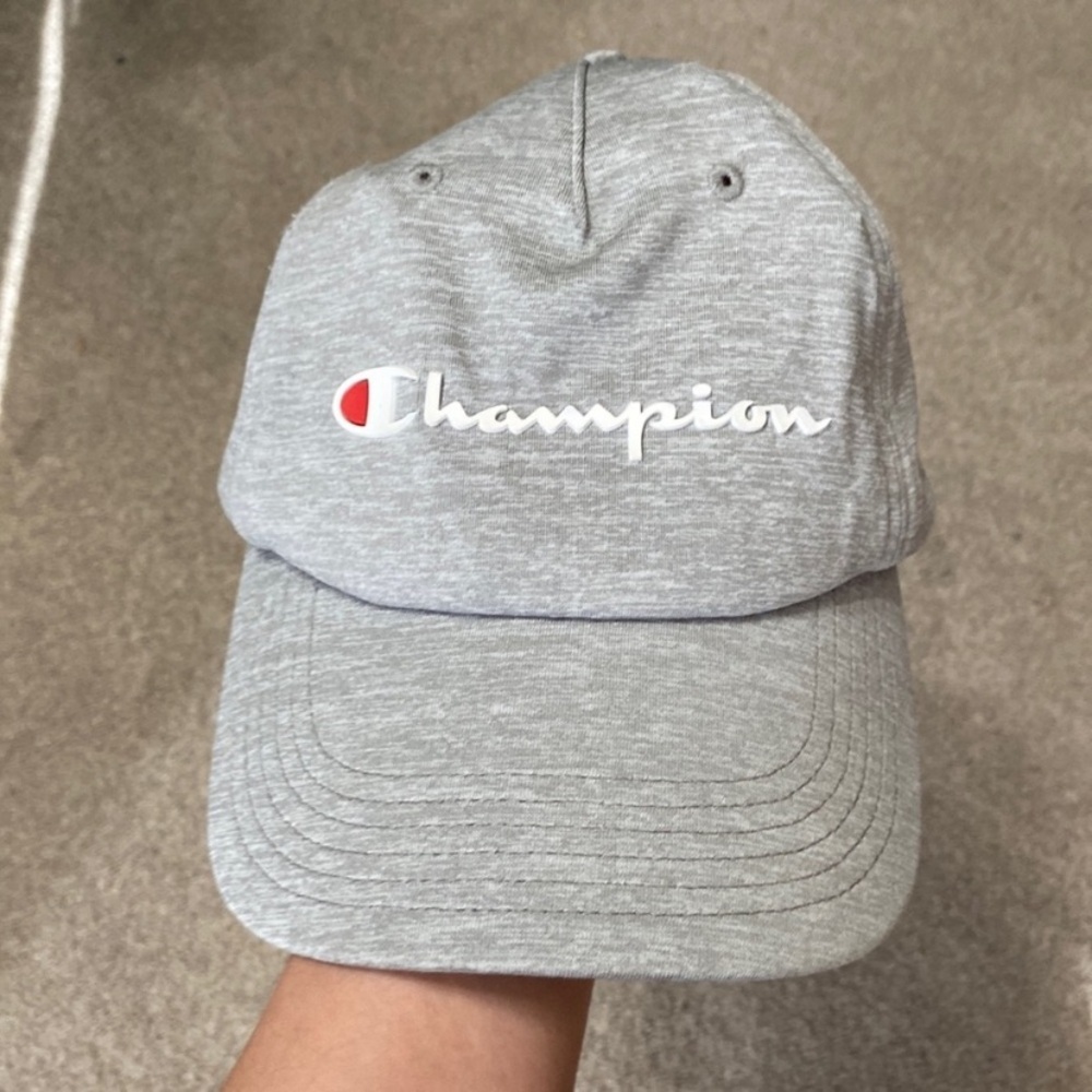 Champion Heather Grey Jersey Knit Adjustable Hat